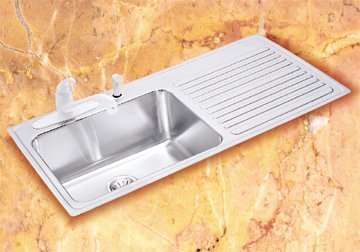Traditional Gourmet Single Bowl Sink to Left of Ribbed Area (CBS1516, CBS1713) - ILGR4322L