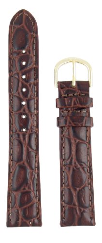 Croco Calf Padded Regular-Length Genuine Leather Replacement Watchband