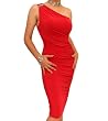 Blue Banana Red Figure Hugging Diamante Dress