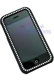 iPhone Rubberized Case With Rhinestones - Black