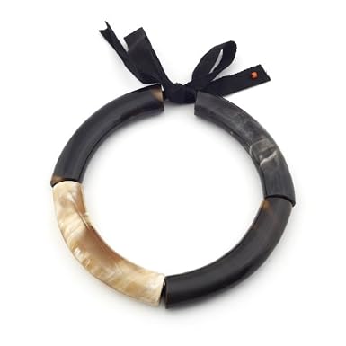 Three Piece Horn Ribbon Tie Collar
