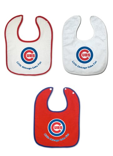 Chicago Cubs 3 Pack Snap Bib Set