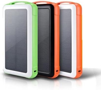 AMAZEN® 20000mAh Solar Charger, Solar Power Bank, Solar Phone Charger, Backup External Battery Power Pack, fast charging, Shock/dirt proof, with dual USB output (Orange Black)
