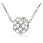 Platinum Overlay Sterling Silver 2.5mm Round Cubic Zirconia 35-Stone Pendant, 18"