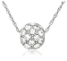 Platinum Overlay Sterling Silver 2.5mm Round Cubic Zirconia 35-Stone Pendant, 18"