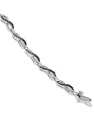 Diamond and Black Diamond Figure Eight Bracelet 1ctw