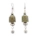 Hand Carved Jade Buddha Head Dangle Earrings with Om (Aum) Charm, #7461