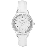 Collection de cristal DKNY f&eacute;minin en cuir v&eacute;ritable regarder Donna Karan NY8136 Montre