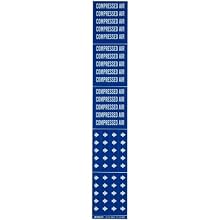 Brady 7060-3C 2-1/4" Height, 2-3/4" Width, 3/4" Or Less Outside Pipe Diameter, B-946 High Performance Vinyl, White On Blue Color Self-Sticking Vinyl Pipe Marker Legend "Compressed Air"