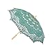 Topwedding Pure Cotton Embroidery Wedding Umbrella, Dark Green