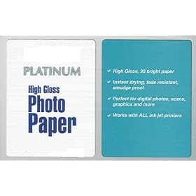 200 Sheets 8-1/2 x 11 inch 230 gsm 10.5 mil Glossy Inkjet Photo Paper