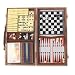 Travel Board Game Combination Set: Six Games in One Set Includes Dominoes, Chess, Checkers, Backgammon, Cribbage, Deck of Cards