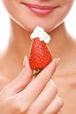 Girl with a Fresh Juicy Strawberry - Peel and Stick Wall Decal by Wallmonkeys