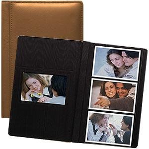 Tan SANTA FE smooth cowhide leather #127 album with 3-at-a-time pages by Raika - 4x6