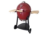 Char-Griller 06619 Kamado Kooker Charcoal Barbecue Grill and Smoker, Red