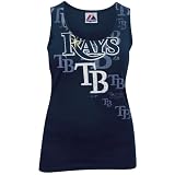 MLB Majestic Tampa Bay Rays Womens Defining Tank Top - Navy Blue (Medium)