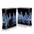 Blue Neon Flames Design Protector Skin Decal Sticker for Xbox 360 S Game Console Full Body