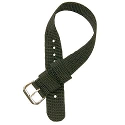 Nylon Watch Band Strap Black Color 16mm