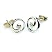 9ct Yellow and White Gold Diamond Circle Earrings