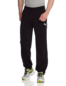PUMA Herren Hose Spirit Pants W Zipped Leg Opening, Black-White, L, 654041 03