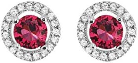 Ismell Simple Cubic Zircon Plated Round Stud Earring Fashion Jewelry Valentine's Day Gift (Red)