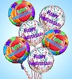 Flowers by 1800Flowers - Air-Rangement - Anniversary Mylar Balloons - Half Dozen
