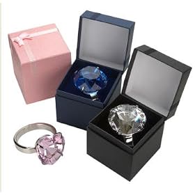 Imitation Diamond Ring Paper Weight- Pink Heart
