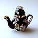 Pewter Swarovski Crystal Black Enamel