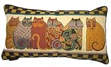 Laurel Burch Feline Family Cats Tapestry Throw PILLOW New Gift