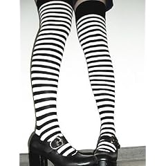 Wowerat Socks 4 Fun I Overknees geringelt weiss, schwarz/weiss (black/white), Einheitsgroesse (Onesize)