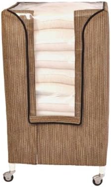 CENTiCARE PC-4000 Mobile Covered Storage Cart with Clear Vinyl Front Flap, Durango Color