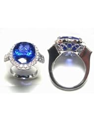 18K White Gold Tanzanite and Diamond Ring -- LIFETIME WARRANTY