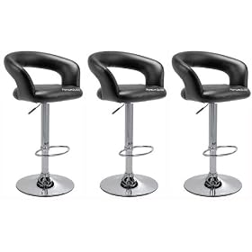 Click here to buy Black Omicron Kitchen Padded Bar Stool (Set of 3) by Lexington Modern.