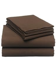 Pinzon 160-Gram Solid Flannel Queen Sheet Set, Java