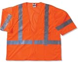 Class 3 Safety Vest Orange Zipper Orange