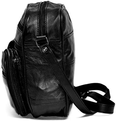 TINDER Genuine Leather Black backpack With Cell Phone Pocket CA722-H