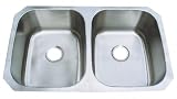 Undermount 50/50 18 Gauge Kitchen Sink Double Bowl Satin, 304 Stainless Steel Under Mount