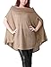 Allegra K Ladies Boat Neck Short Dolman Sleeve Cape Style Fashion Top XL Khaki