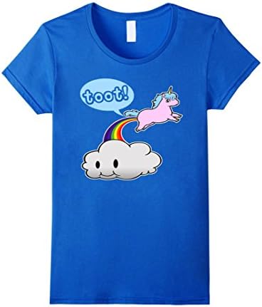 Women's Unicorn Shirt- Toot! Unicorn Fart- Funny Unicorn Shirt Small Royal Blue
