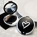 Styling Black Heart Design Compact Mirror