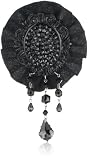 TARINA TARANTINO Black Dahlia Jet Ruffle Crystal Thorn Pin