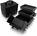 Beauty : Black Aluminum Cosmetic Train Case Style No. TS-66 ( All Black )