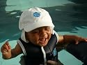 Splash AboutBaseball hat with removable neck protection in white (Medium) approx age 2+ yrs