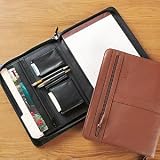 Leather Executive Zip Around Padfolio, Tan