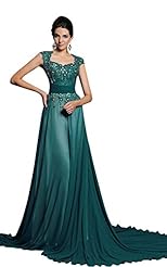 Cocktail General Print Lace Beaded Georgette/Satin/Silk Evening Dress/Prom Dress/Party Dress/Wedding Dress  with a Court Train 