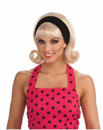 1950s Wig W/Detachable Headband Blonde Adult