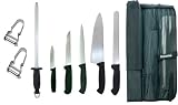 CHEF'S STARTER KNIFE SET WITH DIAMOND STEEL AND HEAVYDUTY FOLDER BY DOLOMITEN INOX