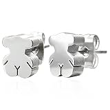 Stainless Steel Tous-Bear Stud Earrings (Small)