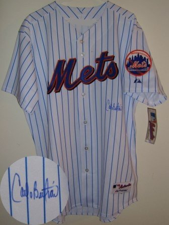 Carlos Beltran Autographed/Hand Signed New York Mets Majestic Authentic Jersey