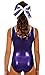 TumbleWear Girl's Leotard Bree | Purple Rhinestone-Child: 8-10